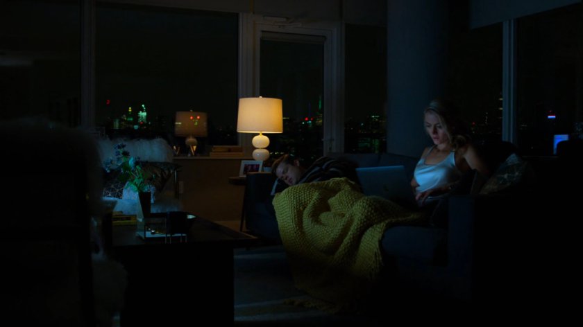 Marci and Foggy on the couch in her apartment.