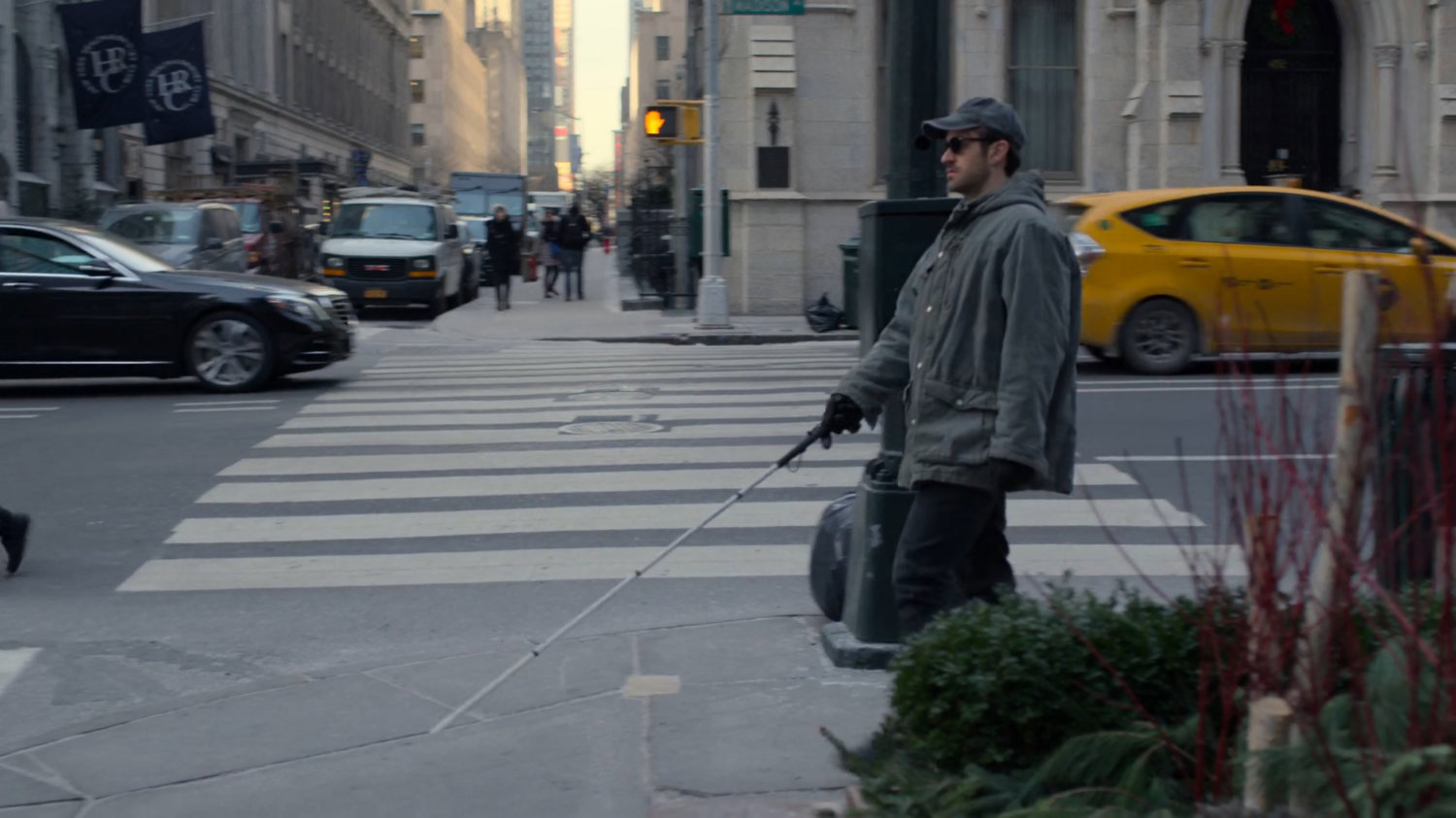 Matt on a sidewalk corner by the Presidential Hotel.