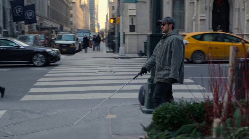 Matt on a sidewalk corner by the Presidential Hotel.