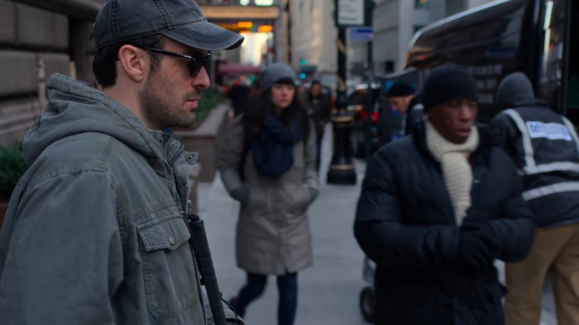 Matt on a sidewalk by the Presidential Hotel.