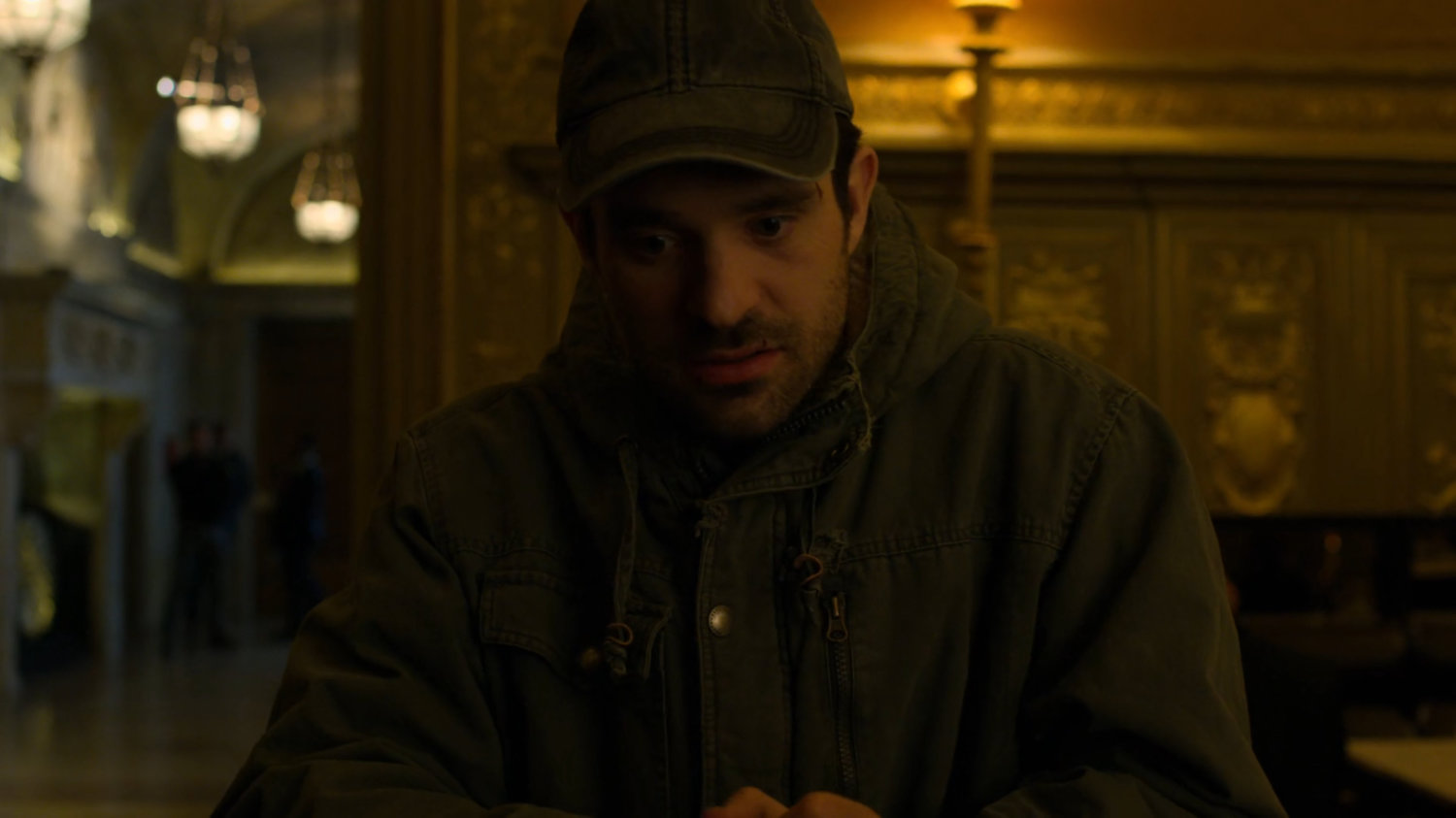 Matt sitting in the Hotel bar.