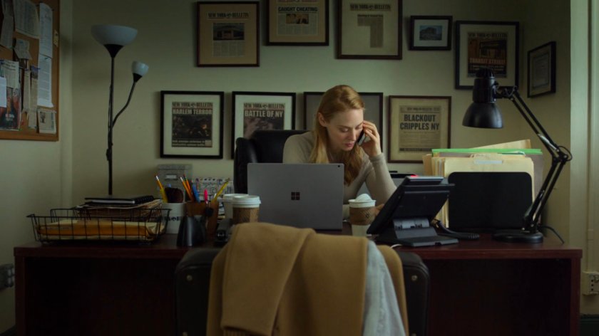 Karen in her office at the New York Bulletin.