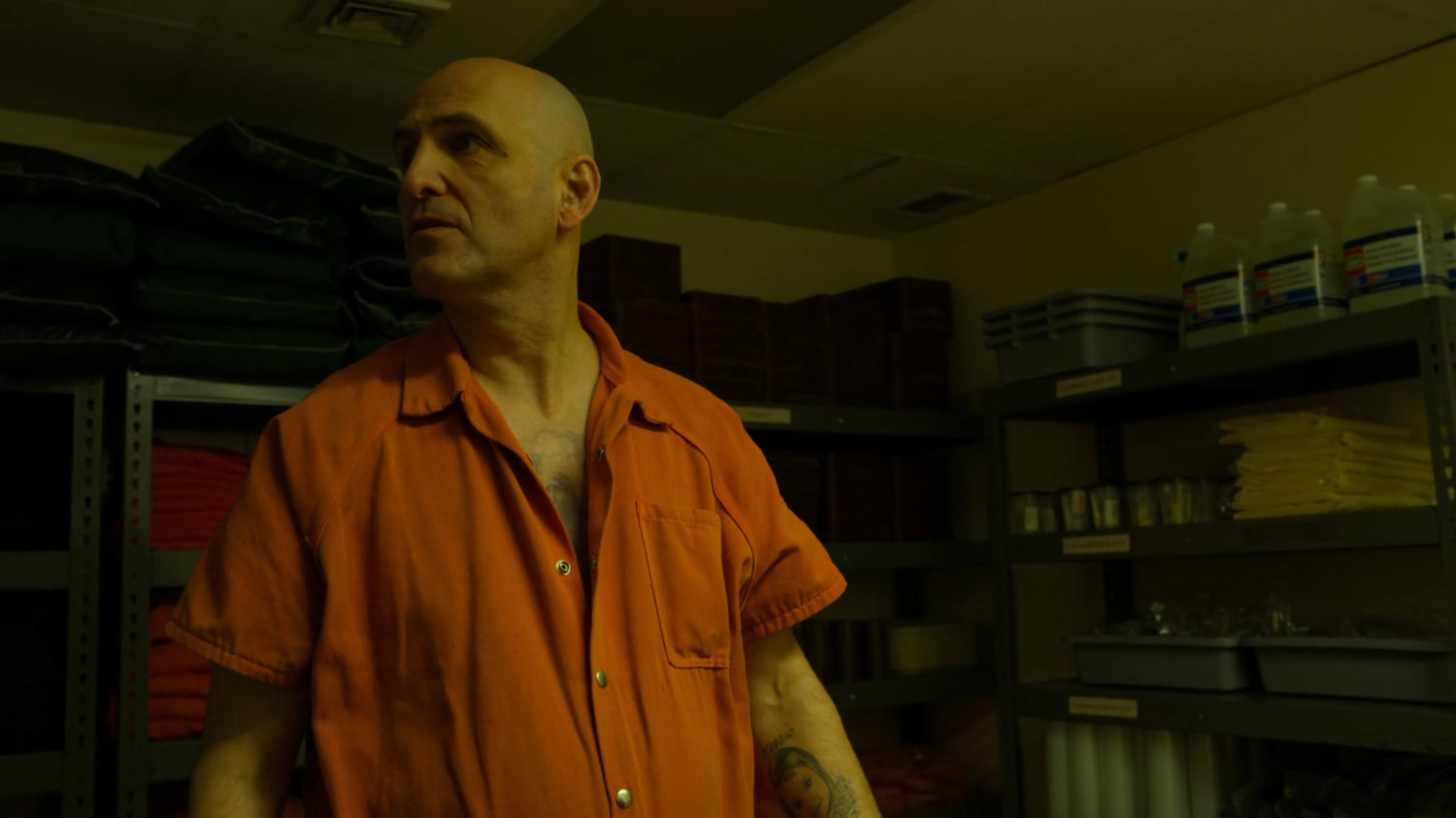 Vic Jusufi in a penitentiary storeroom.