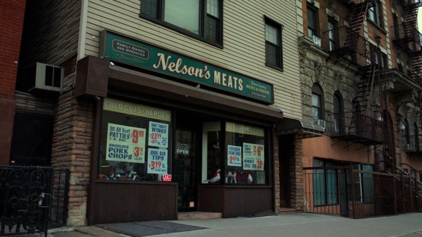 Exterior of Nelson's Meats.