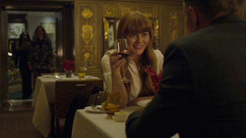 Julie and Dex sharing dinner at the bar of the Presidential Hotel.