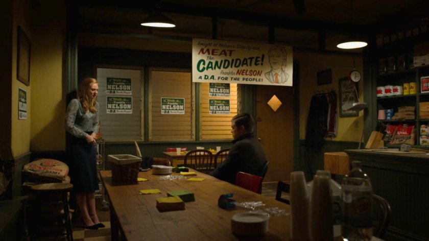 Foggy and Karen in Nelson's Meats.