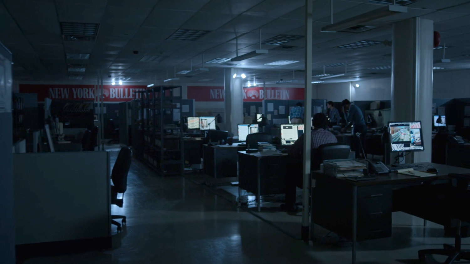 Lights out in the New York Bulletin Offices.