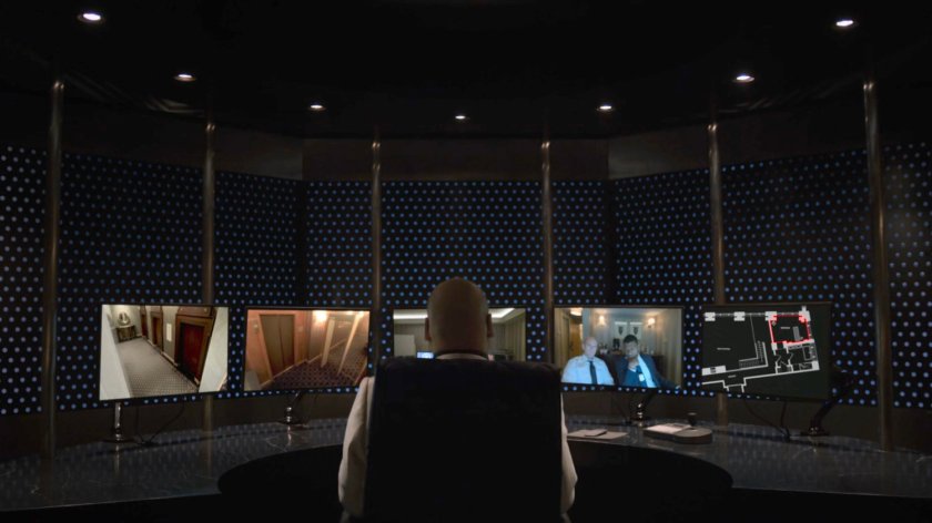 Fisk in the panic room below the penthouse of the Presidential Hotel.