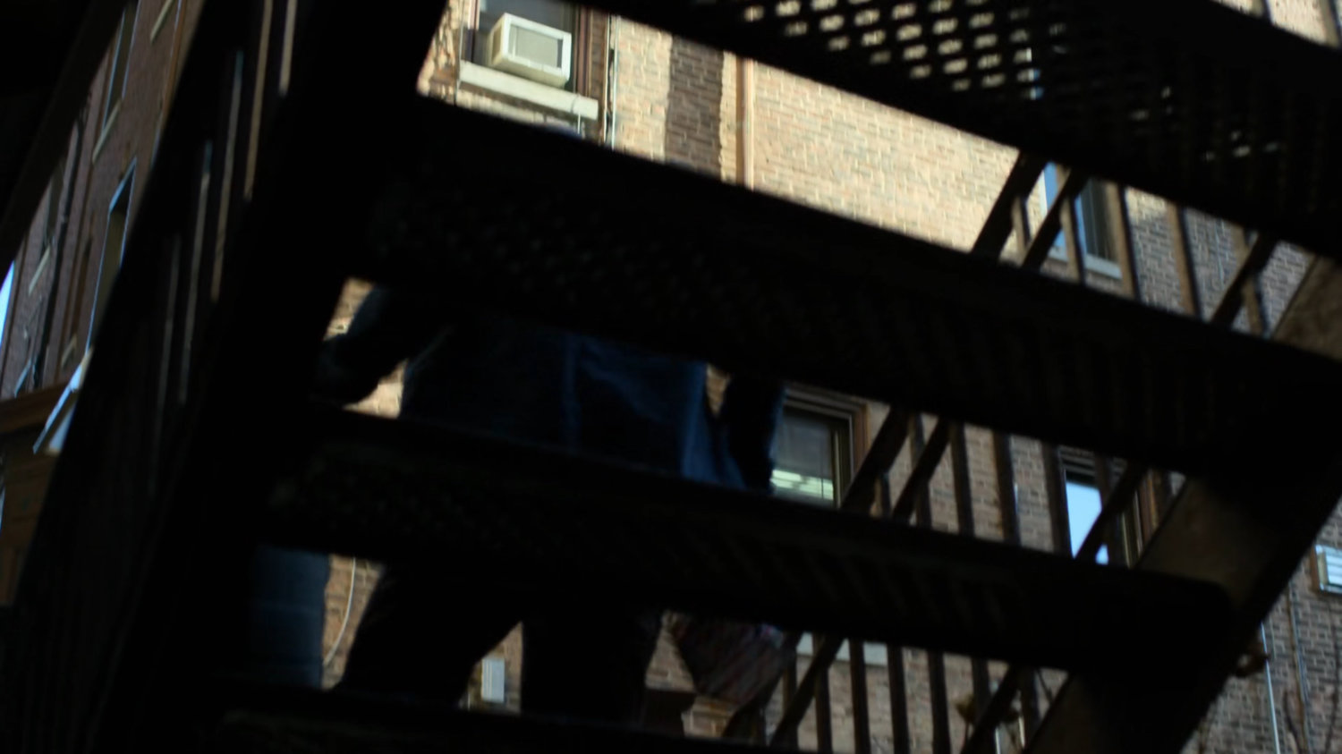 Stairs outside Melvin Potter's apartment complex.