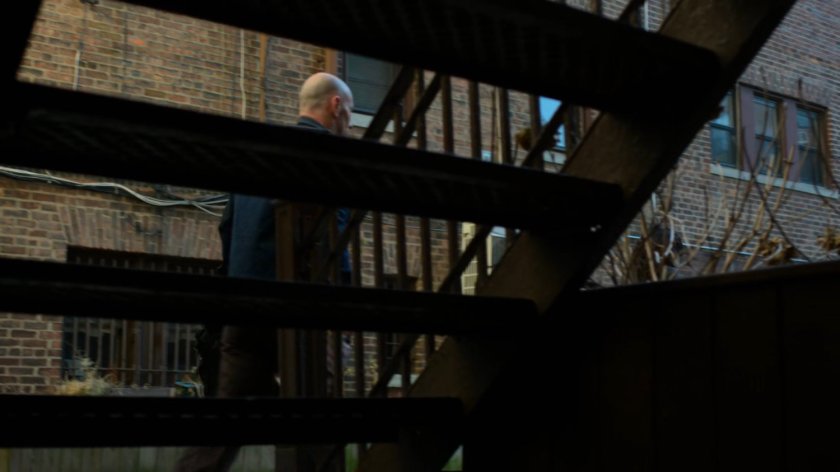 Stairs outside Melvin Potter's apartment complex.