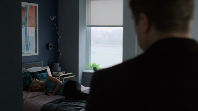 Foggy looking into the bedroom in Marci's apartment.