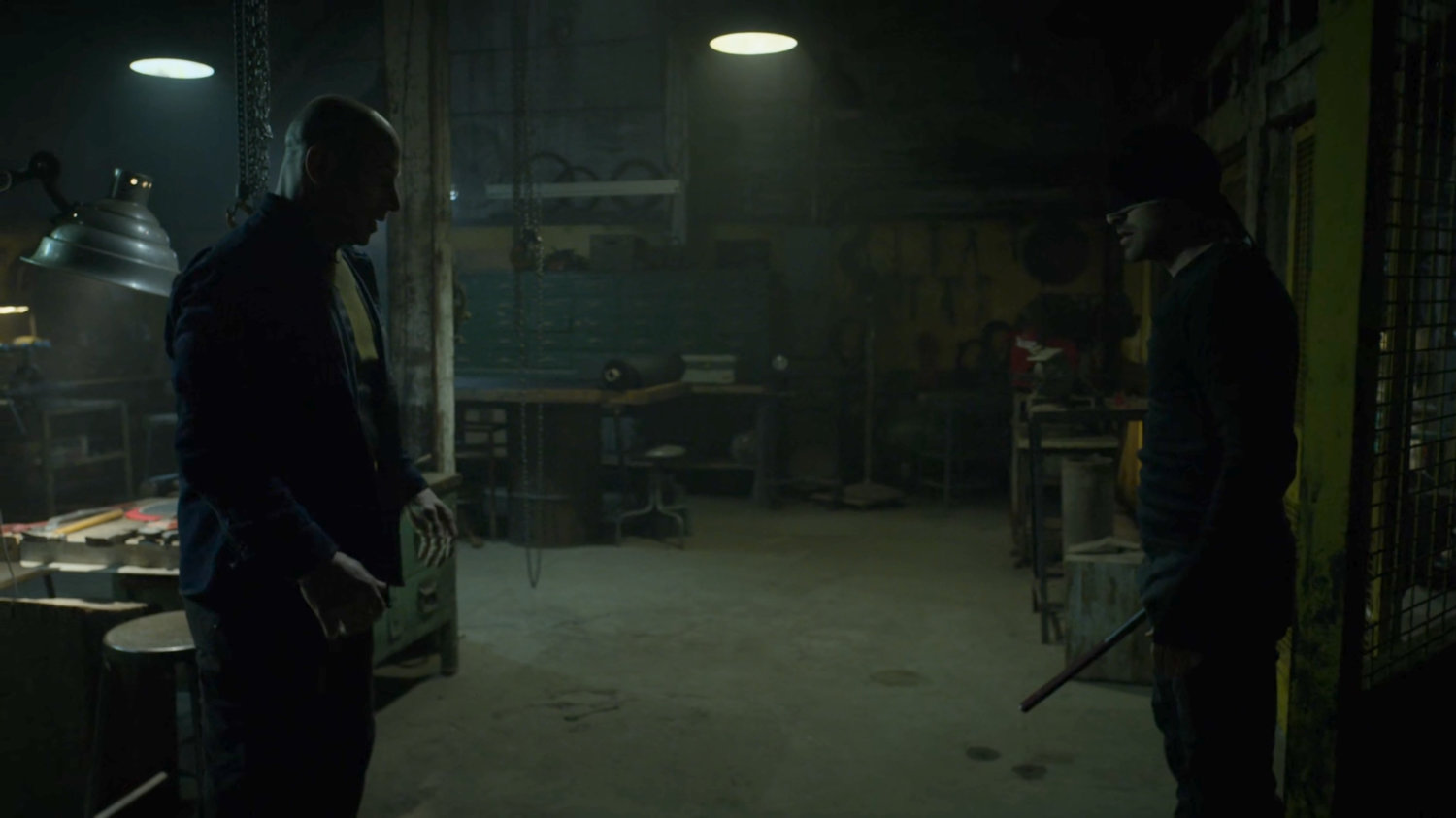 Matt and Melvin in Melvin's new workshop.