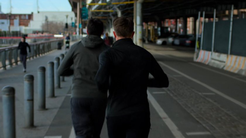Dex on the jogging path under FDR drive.