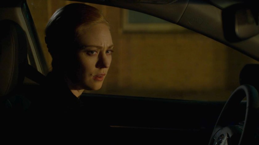 Karen in her car outside the New York Bulletin.