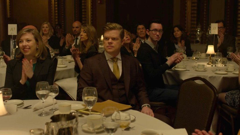 Foggy sitting at table in the Hell's Kitchen Club.