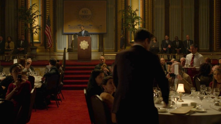 Foggy addressing the crowd in the Hell's Kitchen Club.