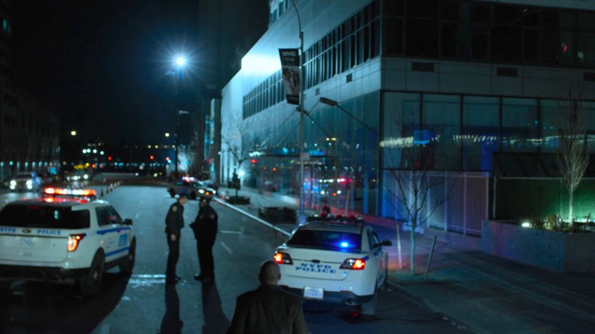 The police gather outside Midland Circle.