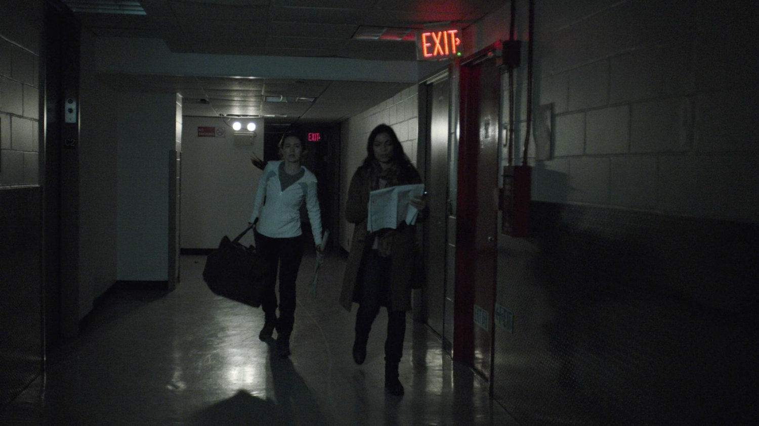 Colleen and Claire in a hallway inside Midland Circle.