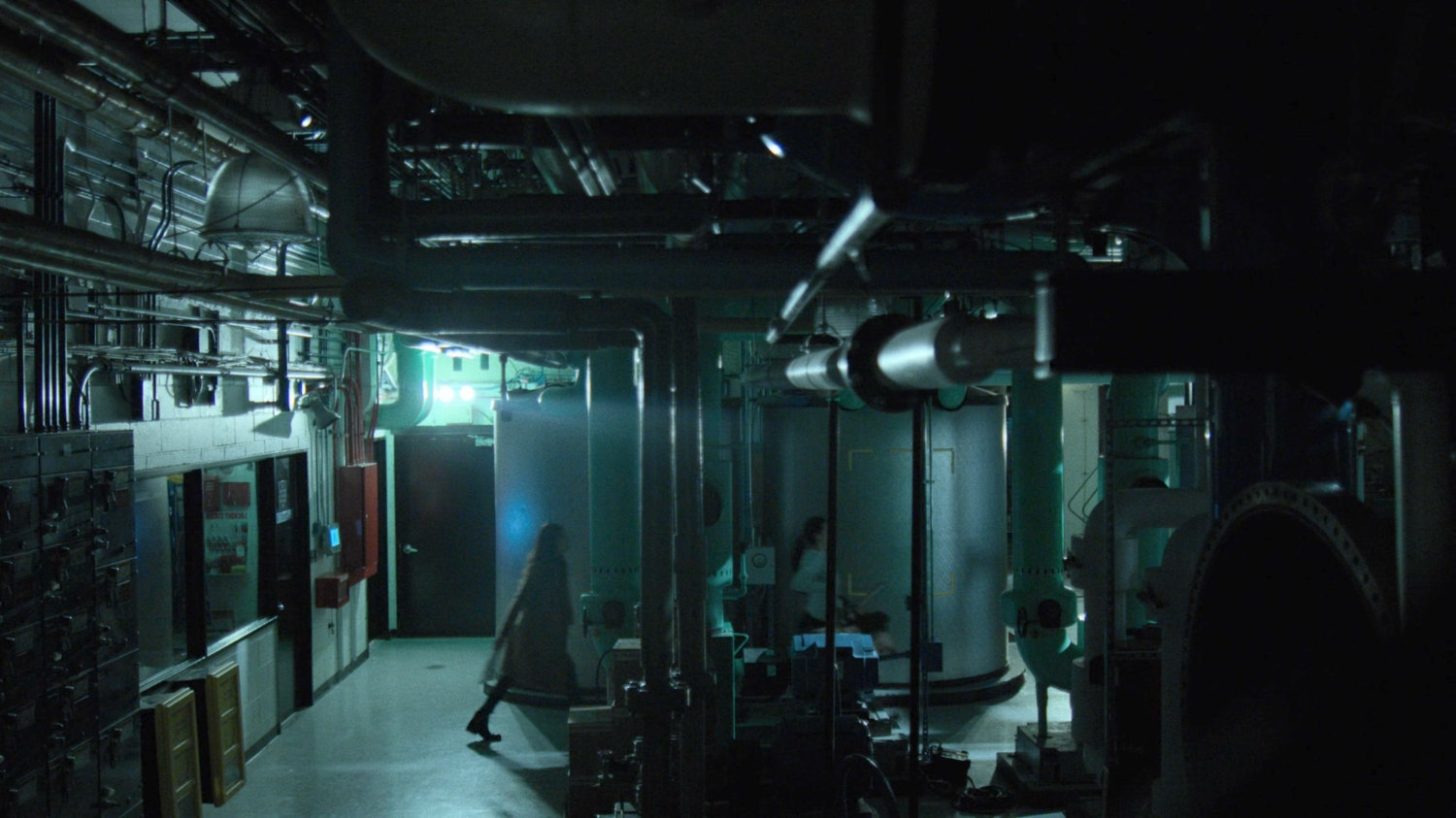 Claire and Colleen in the engine room of Midland Circle.