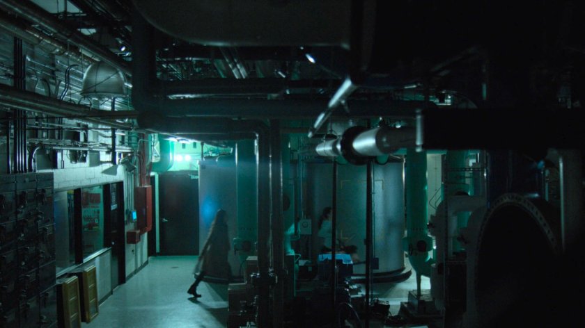 Claire and Colleen in the engine room of Midland Circle.