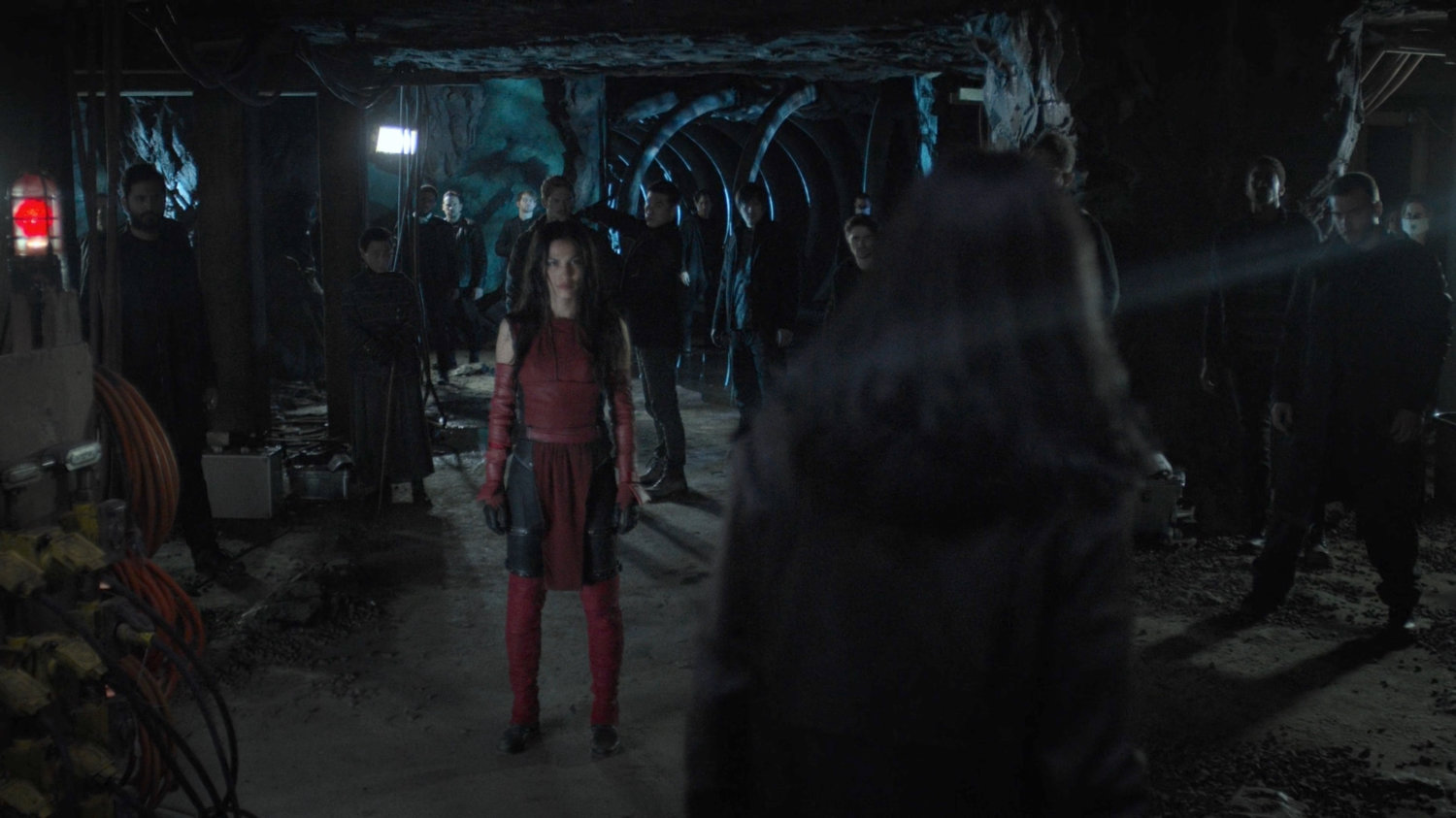 Elektra and The Hand confront Jessica in a cave underneath Midland Circle.