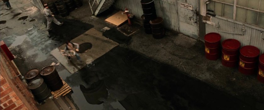 Young Matt runs through the lot at Hudson Marine company.