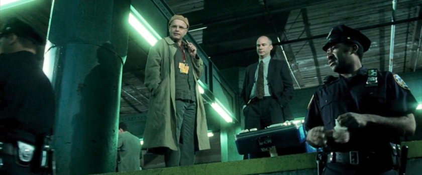 Ben Urich and Detective Manolis in the 50th Street subway.