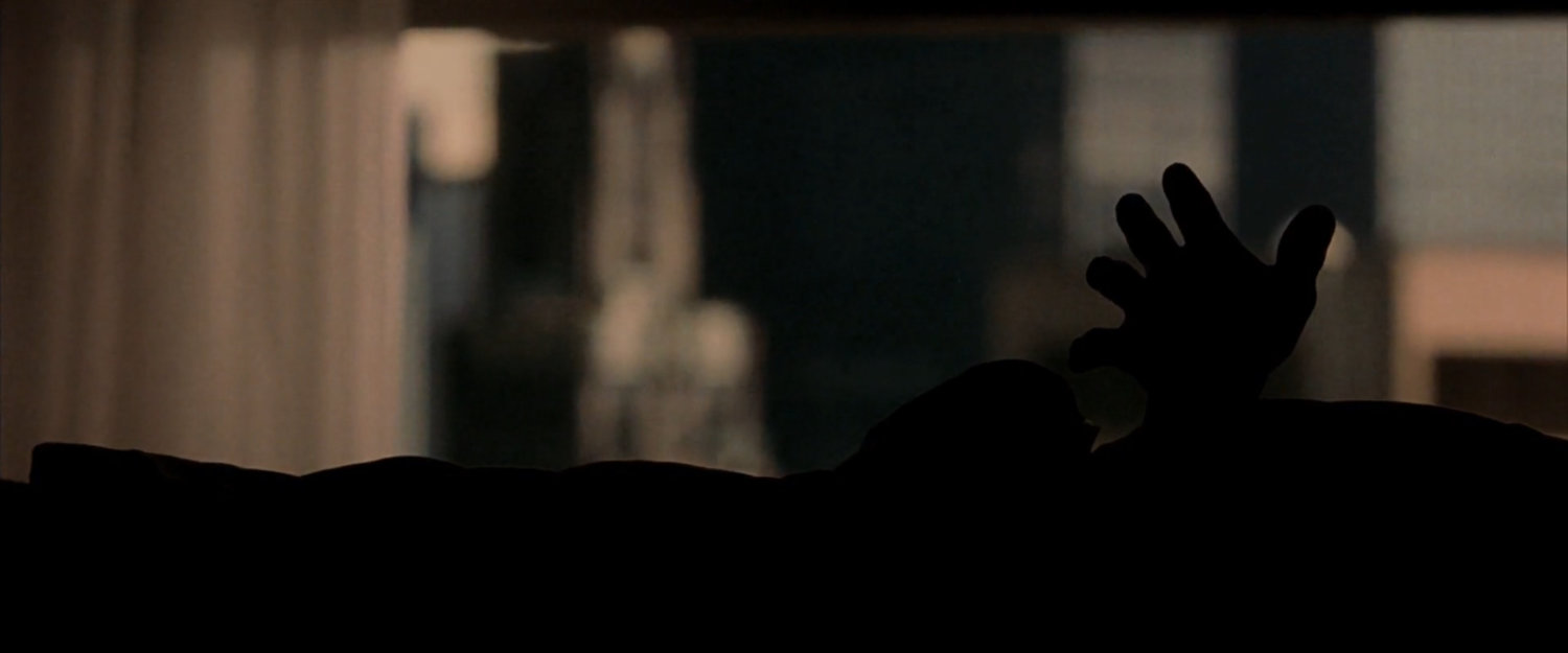 Young Matt silhouetted in his hospital bed.