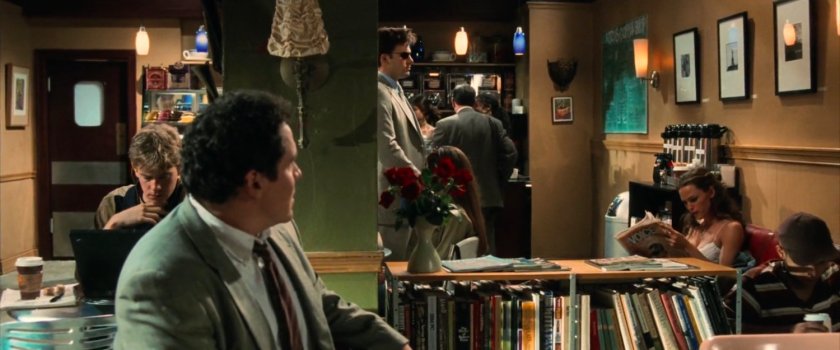 Foggy watching Matt approach Elektra in Jo's Coffee Shop.