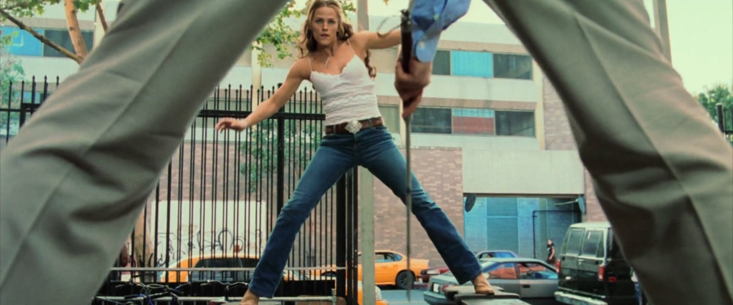 Matt and Elektra spar at a New York playground.