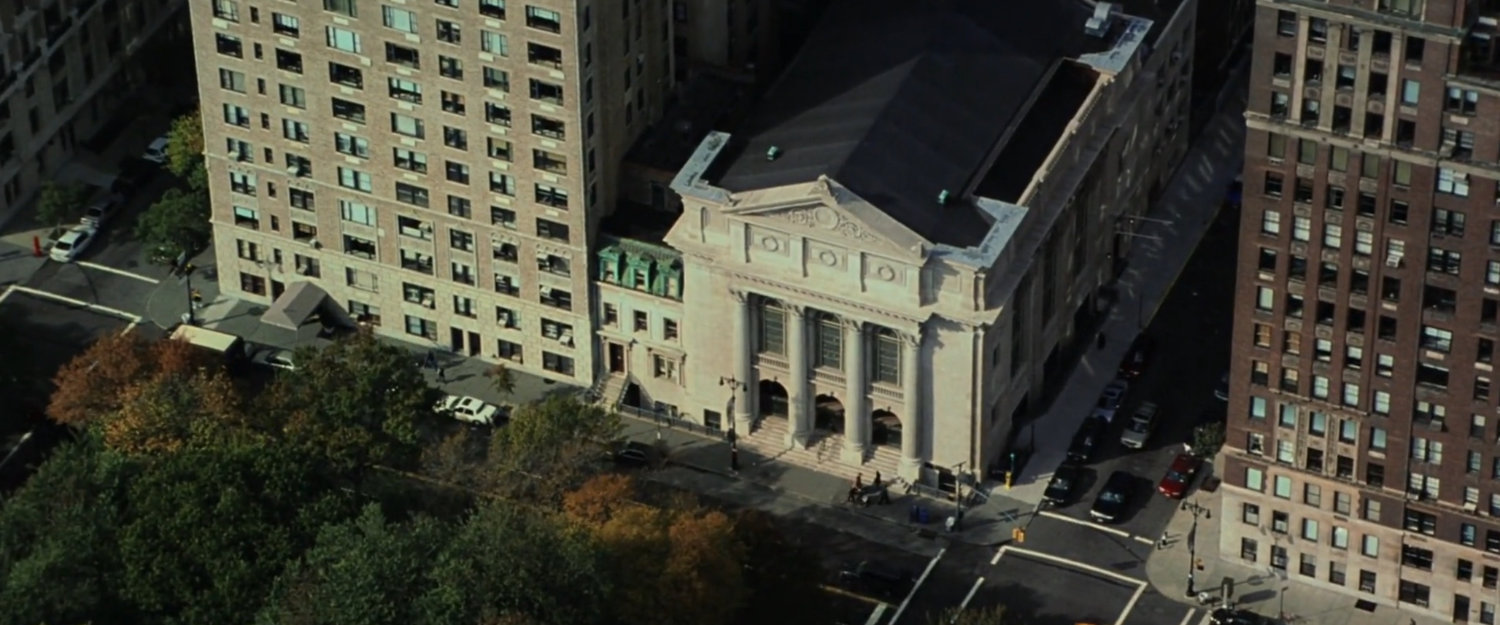 Aerial view of New York City courthouse.