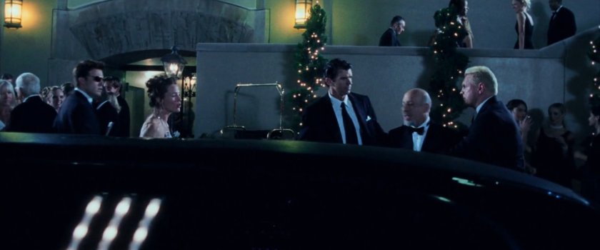 Elektra and her father getting into a limo outside the Grand Hotel.
