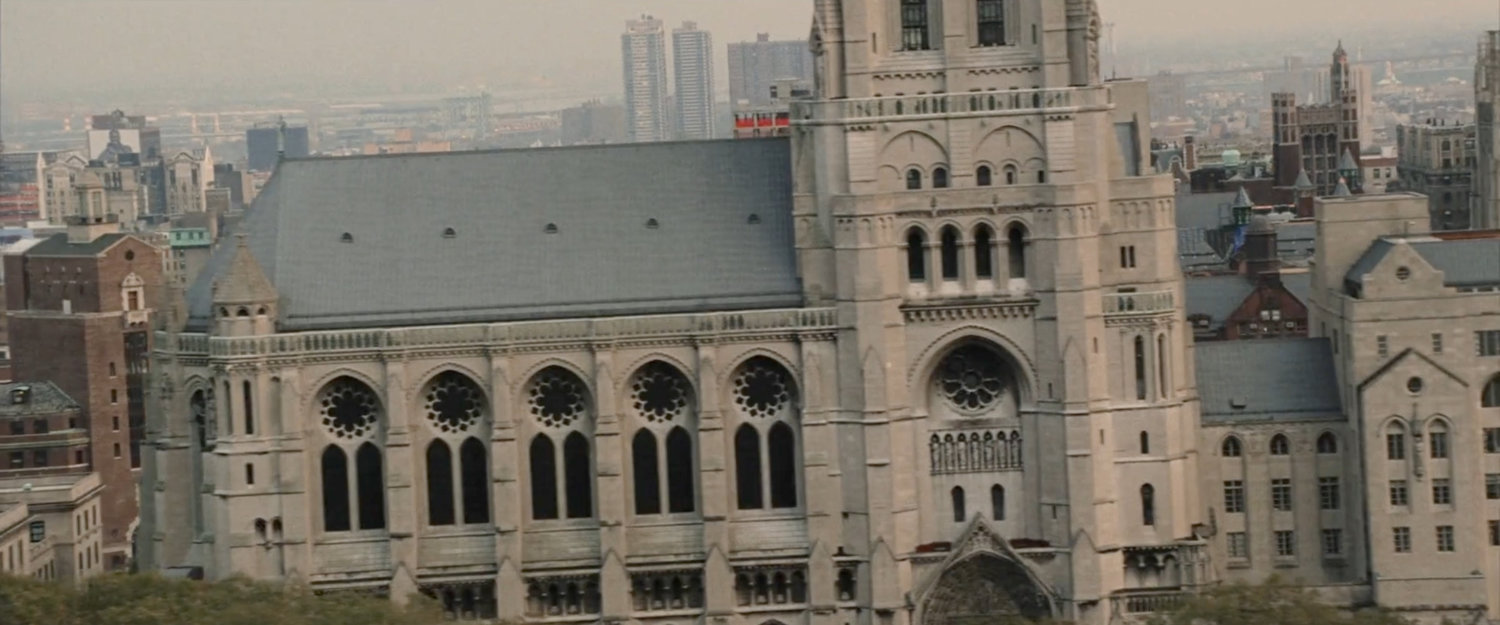 Aerial view of New York and Riverside church.