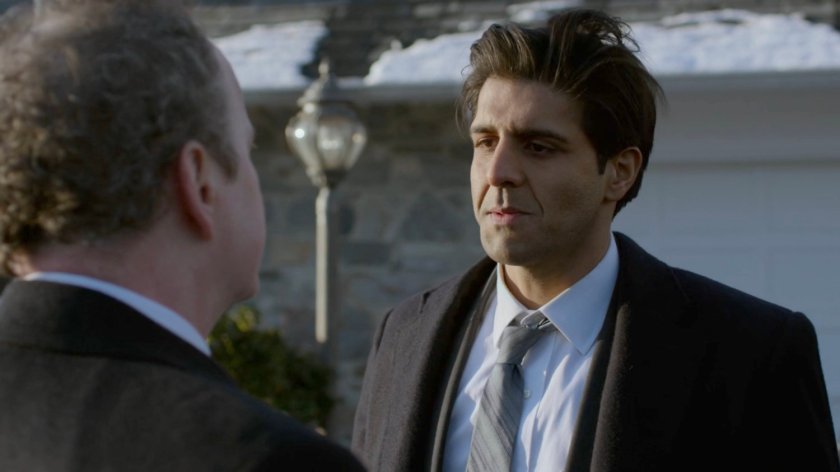 Ray Nadeem and Agent Winn in front of SAC Hattley's house.