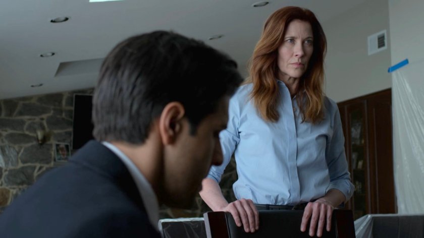 SAC Hattley and Agent Nadeem in her kitchen.