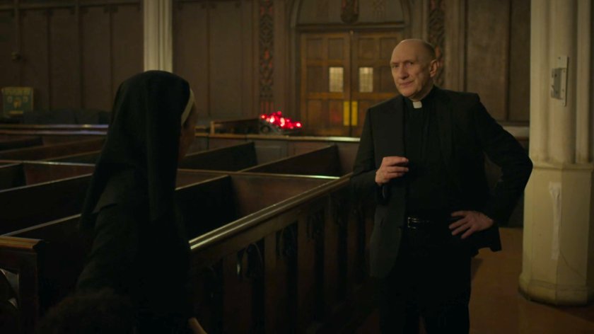 Sister Maggie and Father Lantom in Clinton Church.