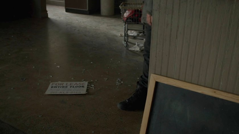 For Lease sign on the floor of Fogwell's Gym.