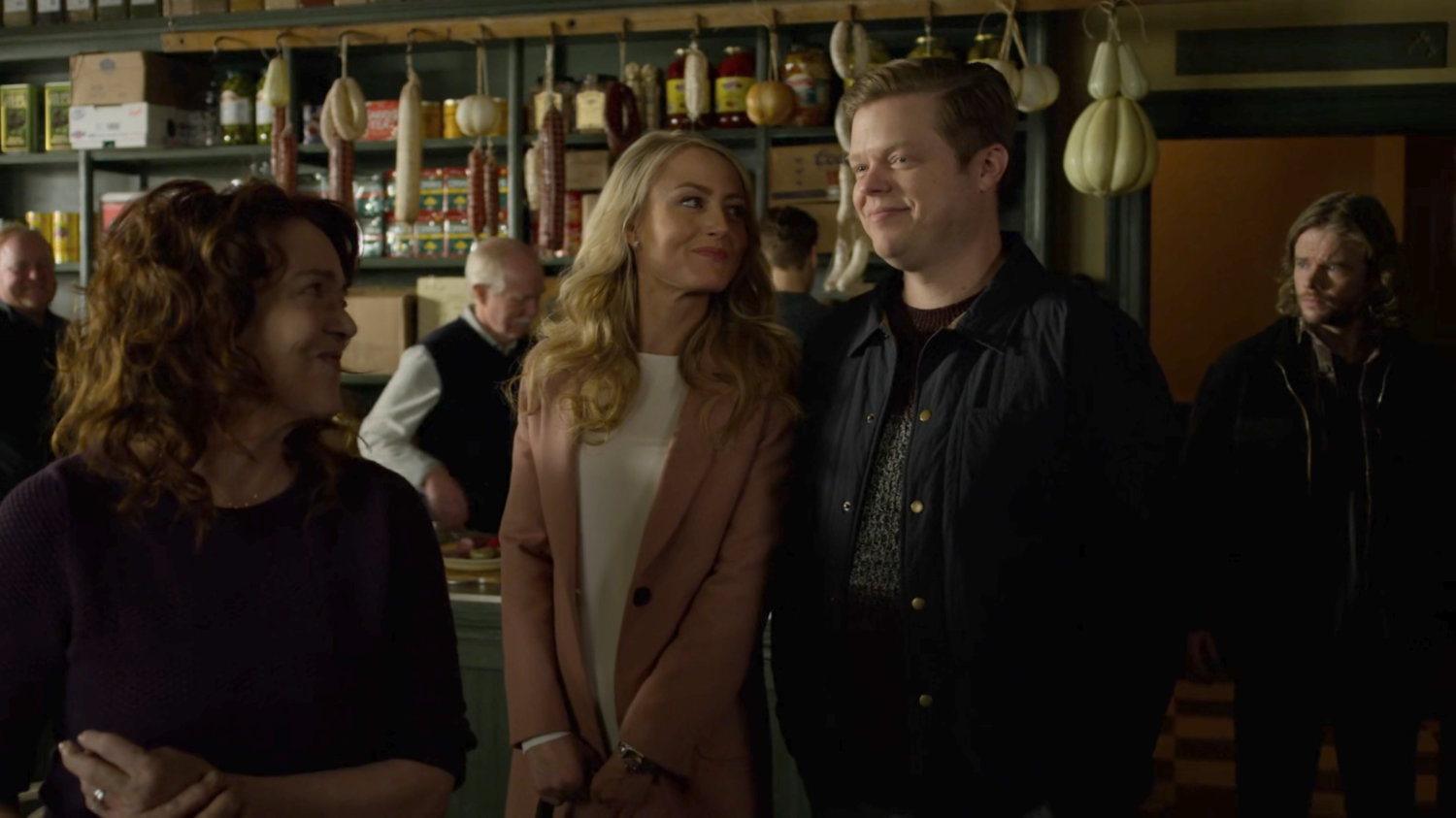 Foggy and Marci with Foggy's family in Nelson's Meats.