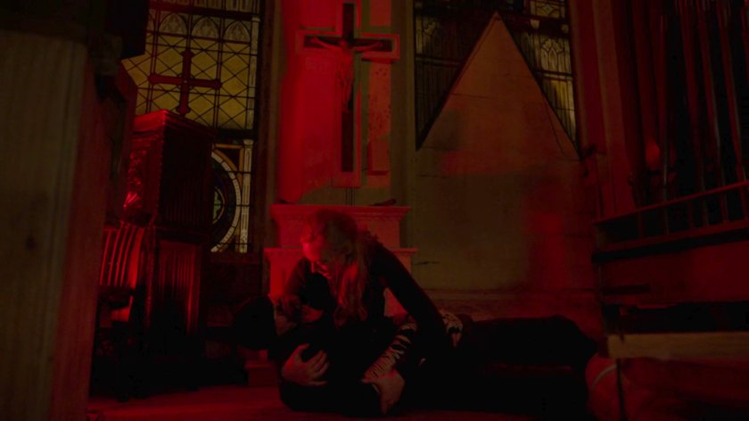 Karen cradles a wounded Matt inside Clinton Church.