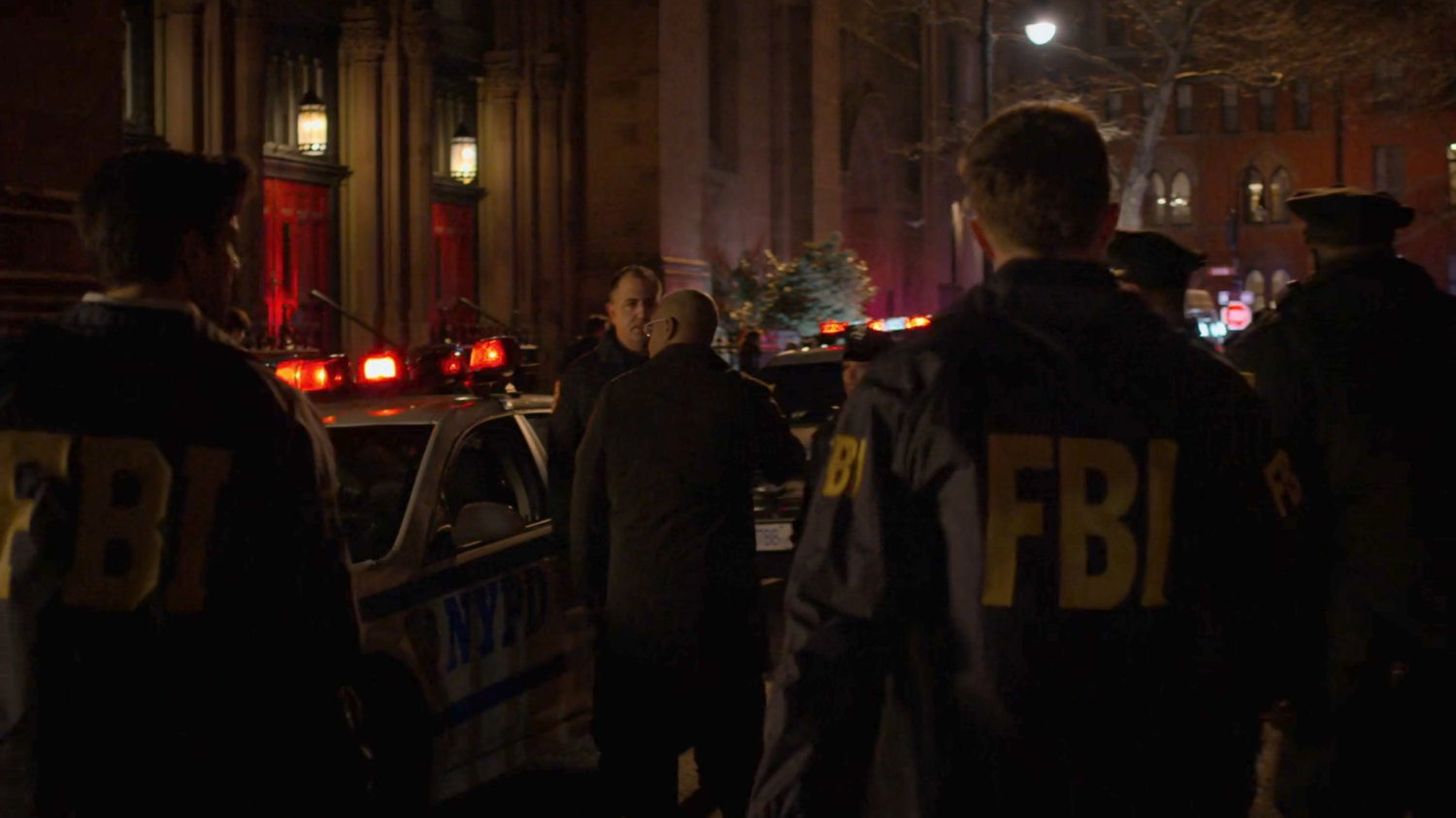 FBI Agents and police officers outside Clinton Church.