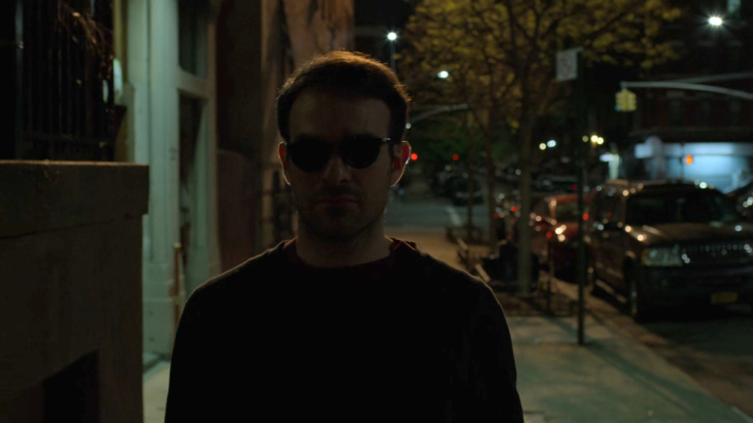 Matt on sidewalk outside Mahoney brownstone.