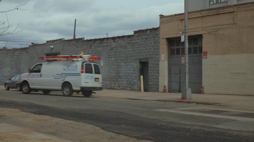 Five Senses van drives away from Fogwell's Gym.