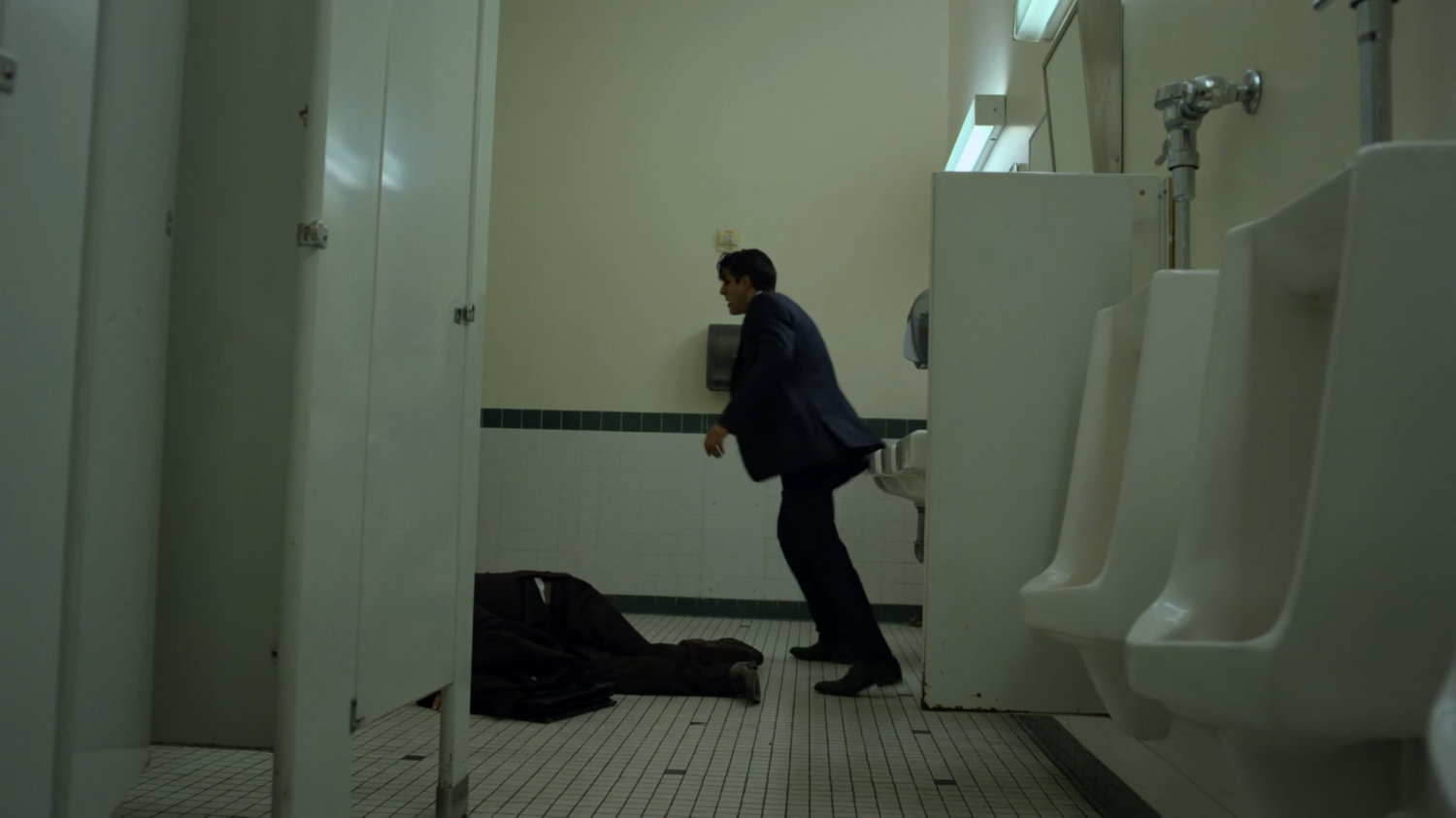 Nadeem in courthouse bathroom.