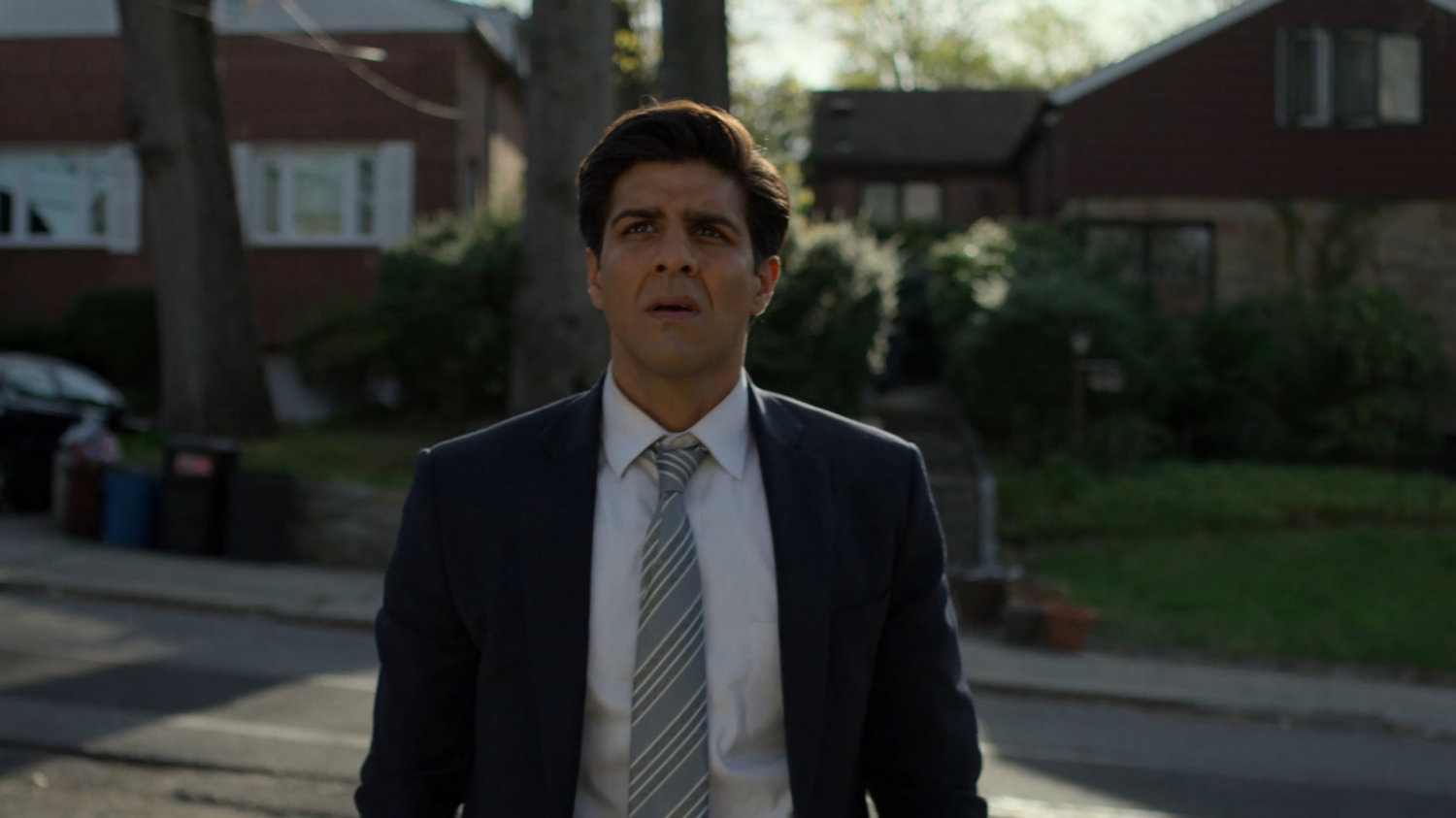 Ray standing in front of his house, with the houses across the street behind him.