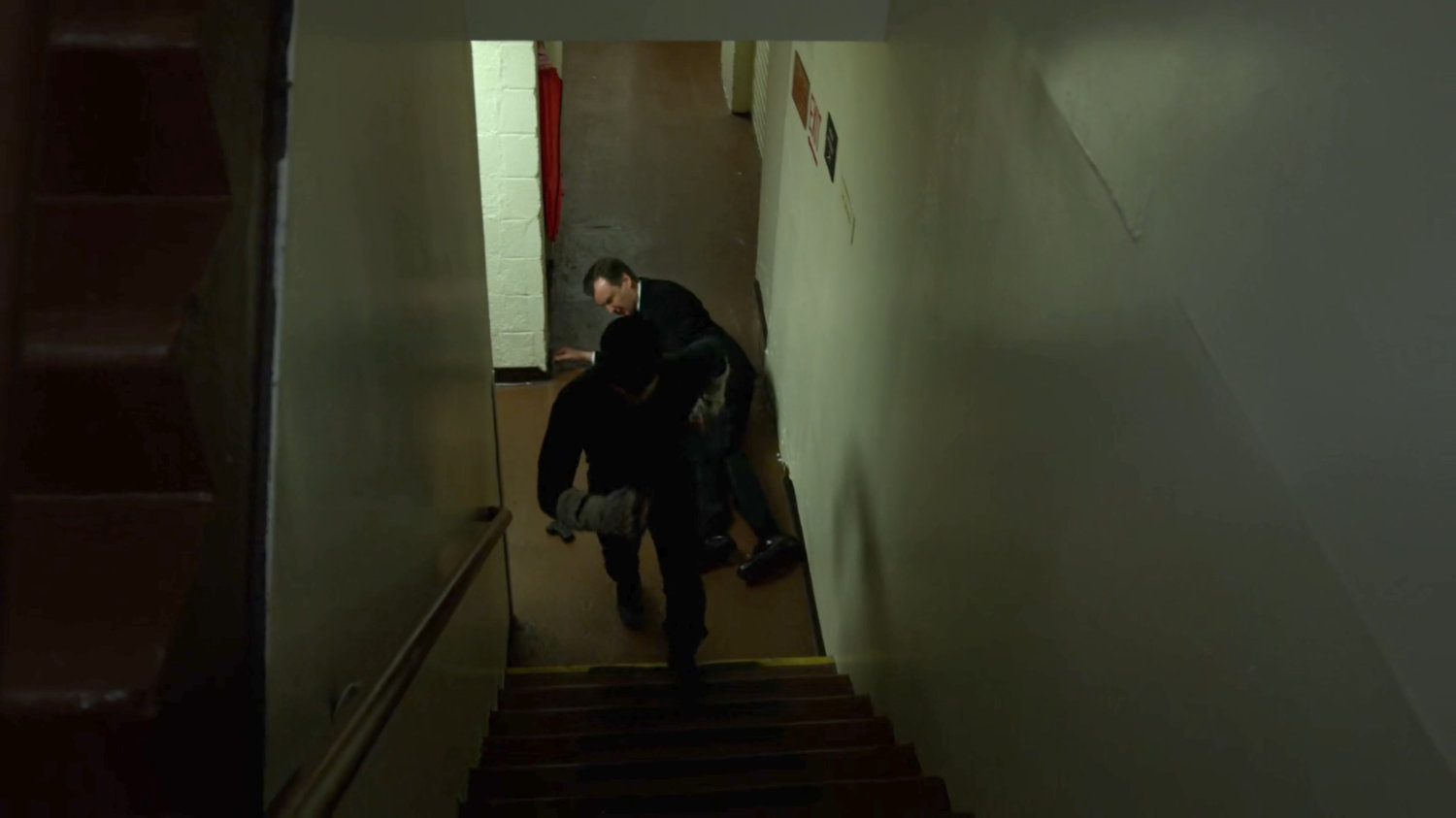 Matt walking up back stairs in the Presidential Hotel.