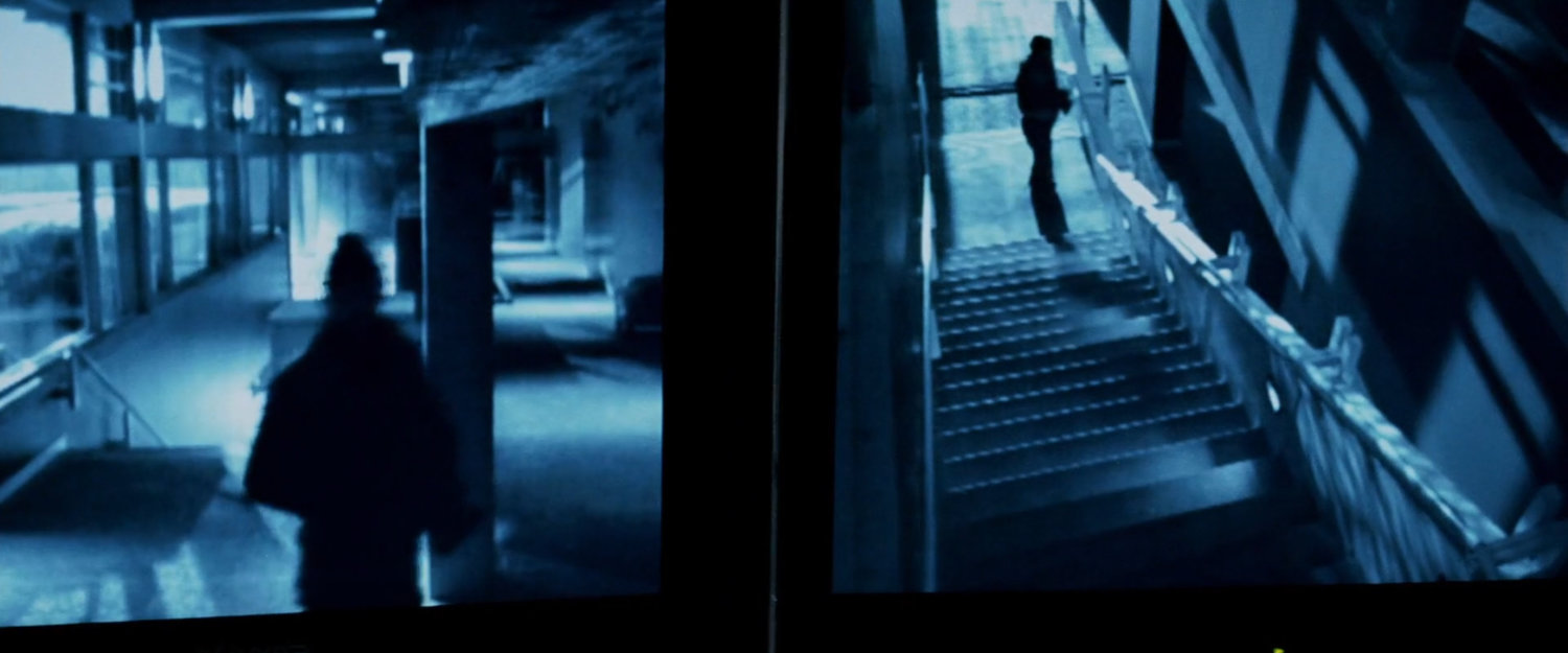 Video monitors showing inside DeMarco's residence.