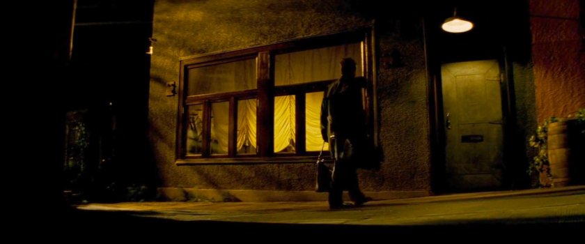 McCabe outside Elektra's residence.