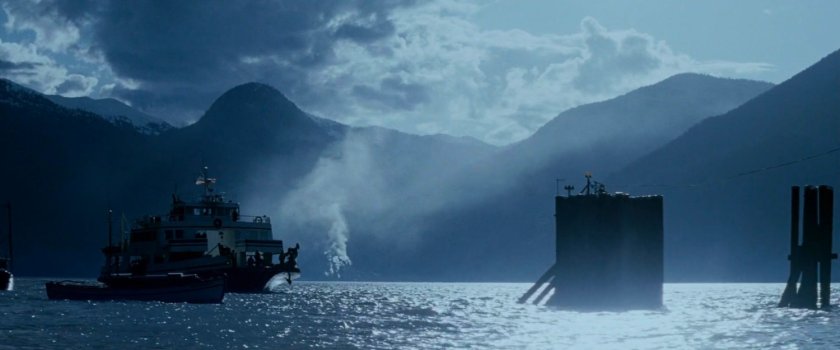 A ferry approaching the pier.