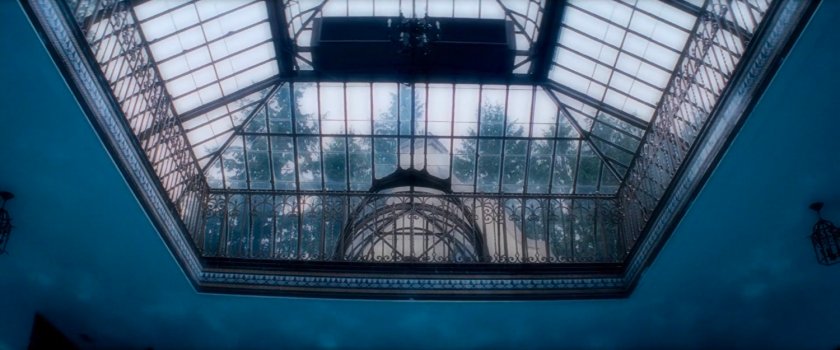 Interior of pool area at the Natchios mansion.