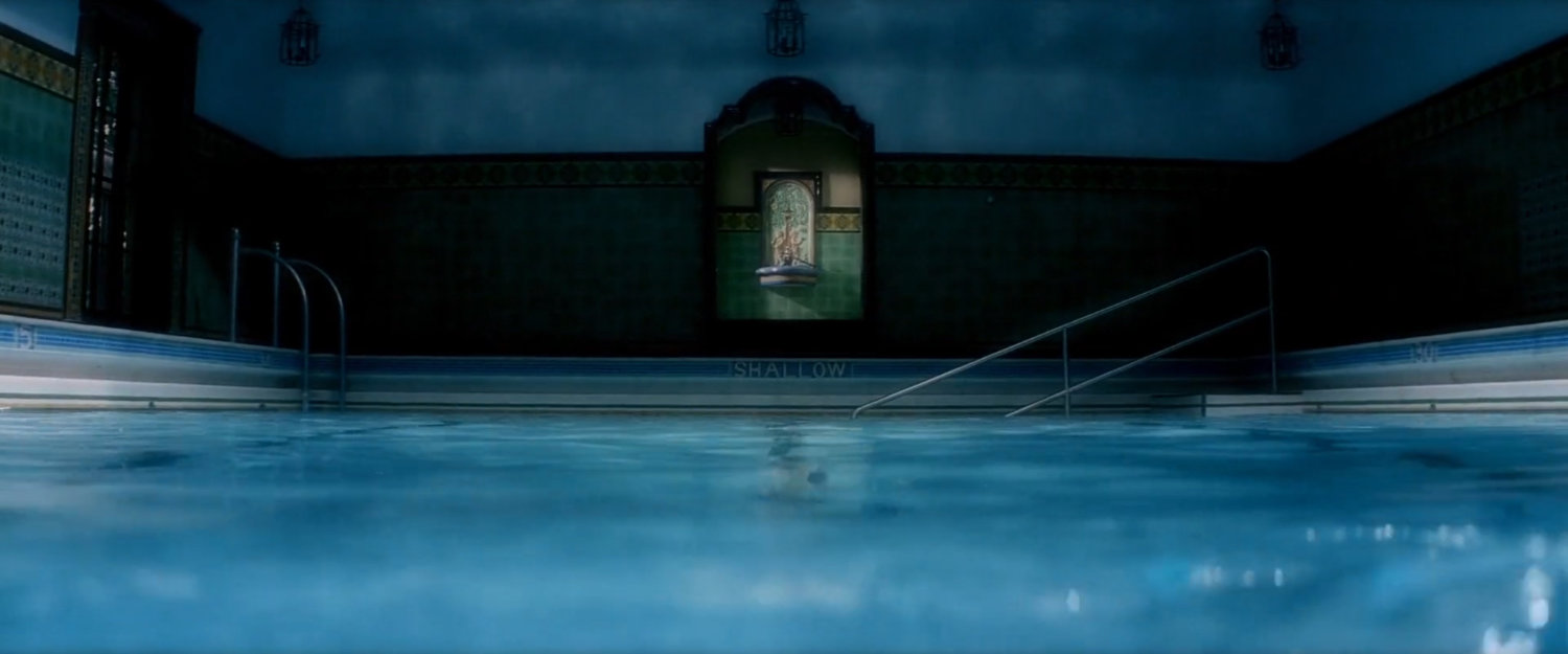 Interior of pool area at the Natchios mansion.
